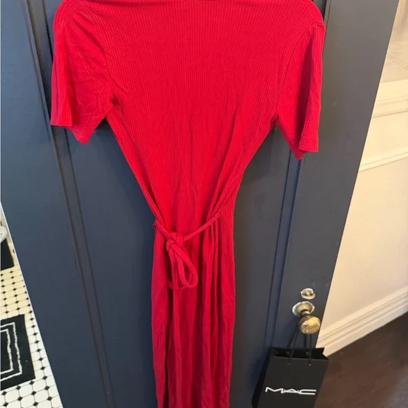 Reformation Red Ribbed Dress - Picture 5 of 5